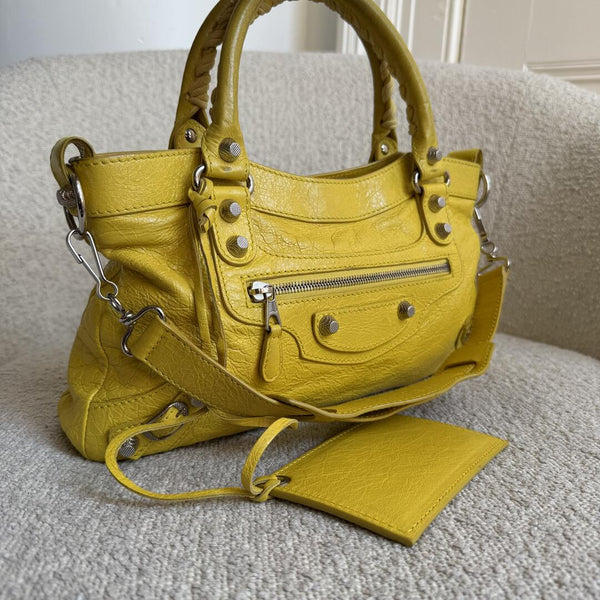 2010 Balenciaga Giant First Yellow Leather Handbag