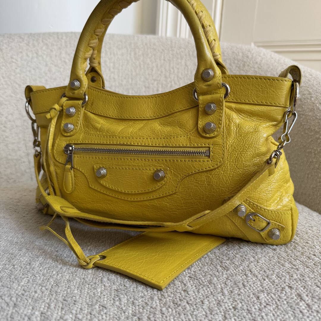 2010 Balenciaga Giant First Yellow Leather Handbag