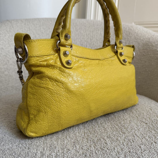 2010 Balenciaga Giant First Yellow Leather Handbag