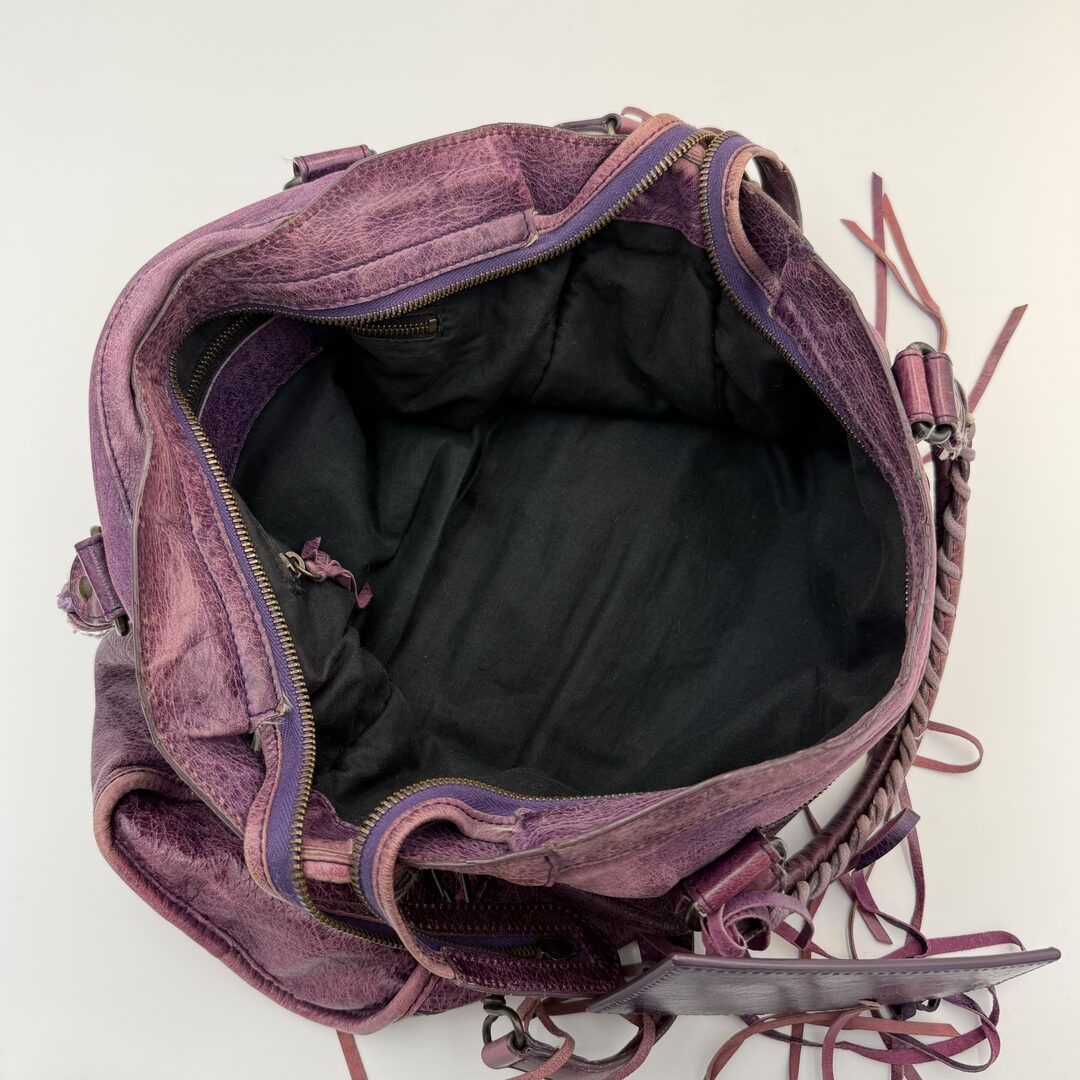 2004 Balenciaga The City Leather Purple Handbag