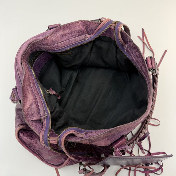 2004 Balenciaga The City Leather Purple Handbag