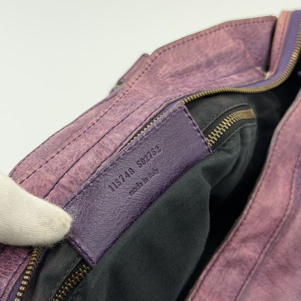 2004 Balenciaga The City Leather Purple Handbag