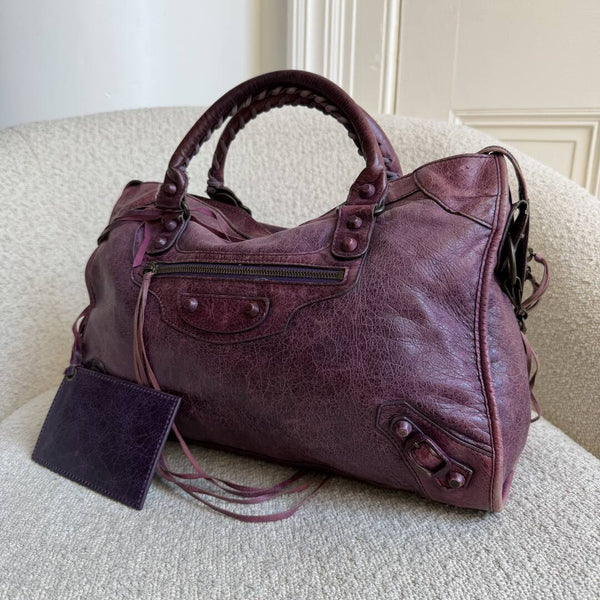 2004 Balenciaga The City Leather Purple Handbag