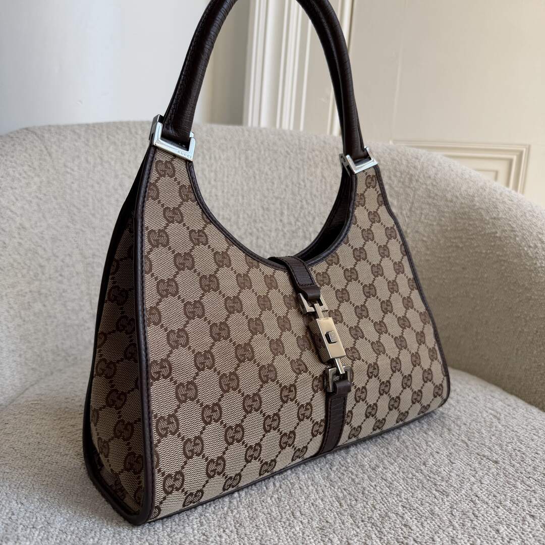 Gucci GG Canvas Jackie Brown Shoulder Bag