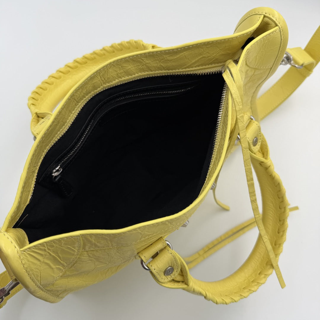 2025 Balenciaga Le City Yellow Leather Bag