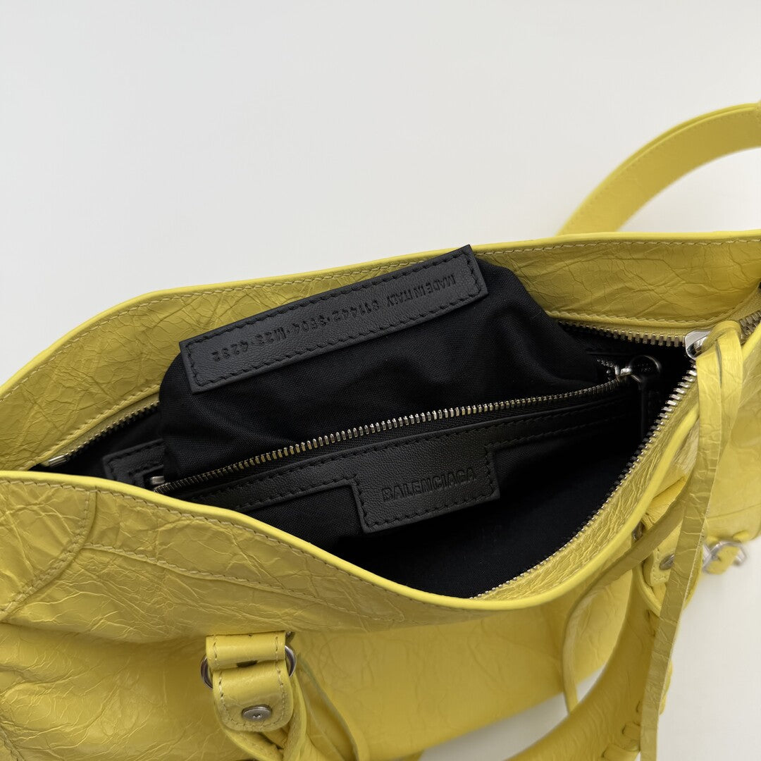 2025 Balenciaga Le City Yellow Leather Bag