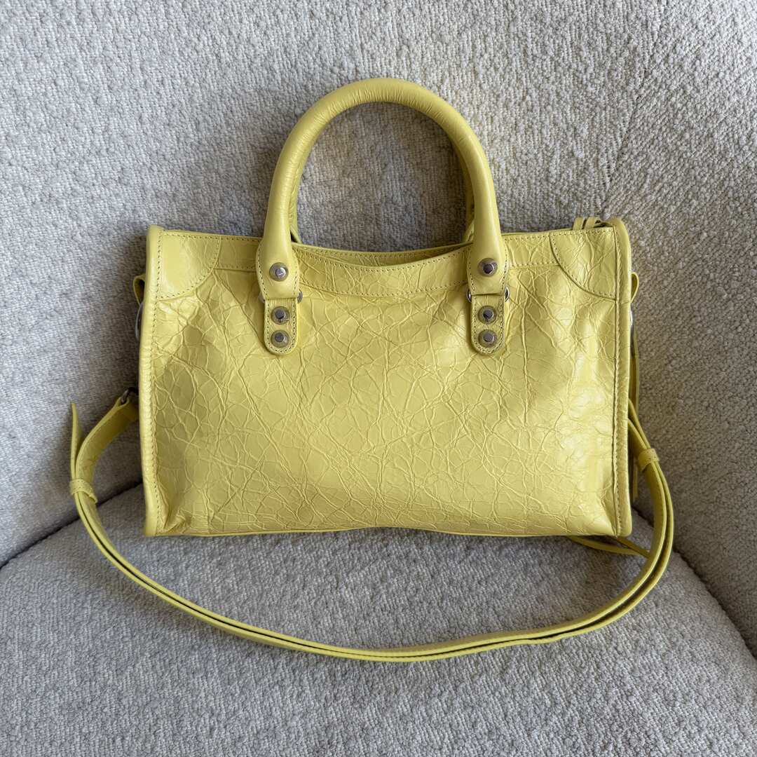 2025 Balenciaga Le City Yellow Leather Bag