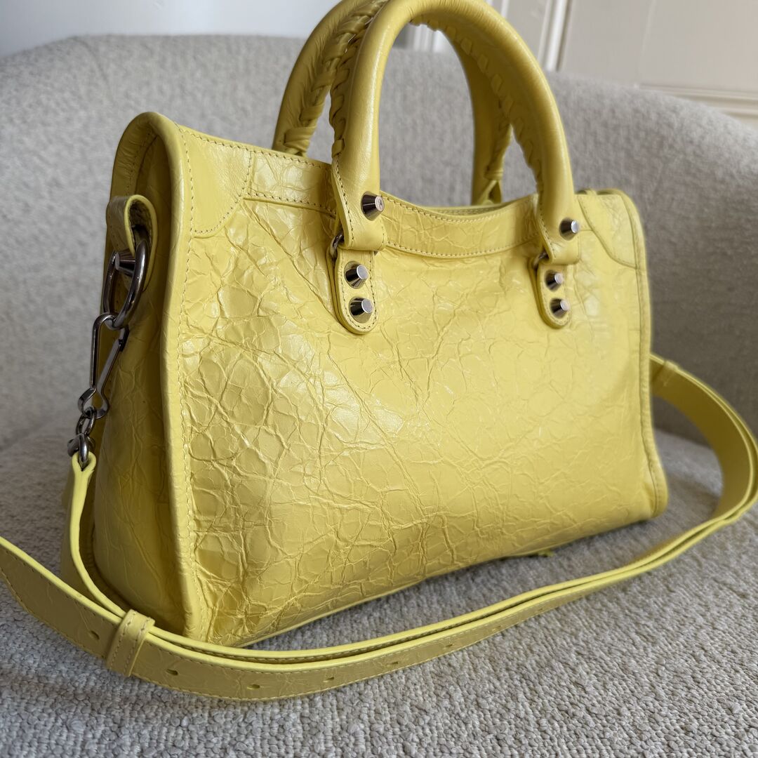 2025 Balenciaga Le City Yellow Leather Bag