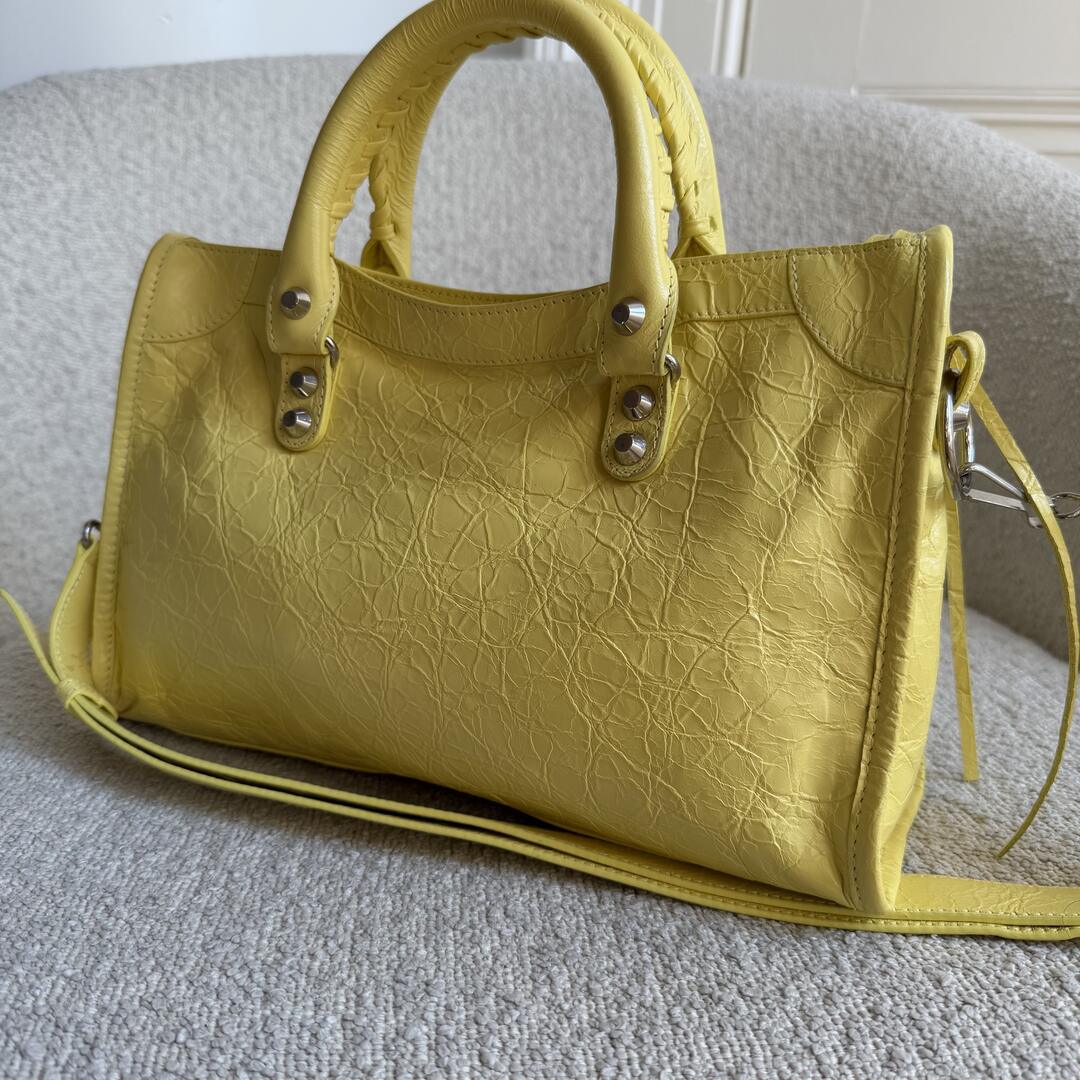2025 Balenciaga Le City Yellow Leather Bag