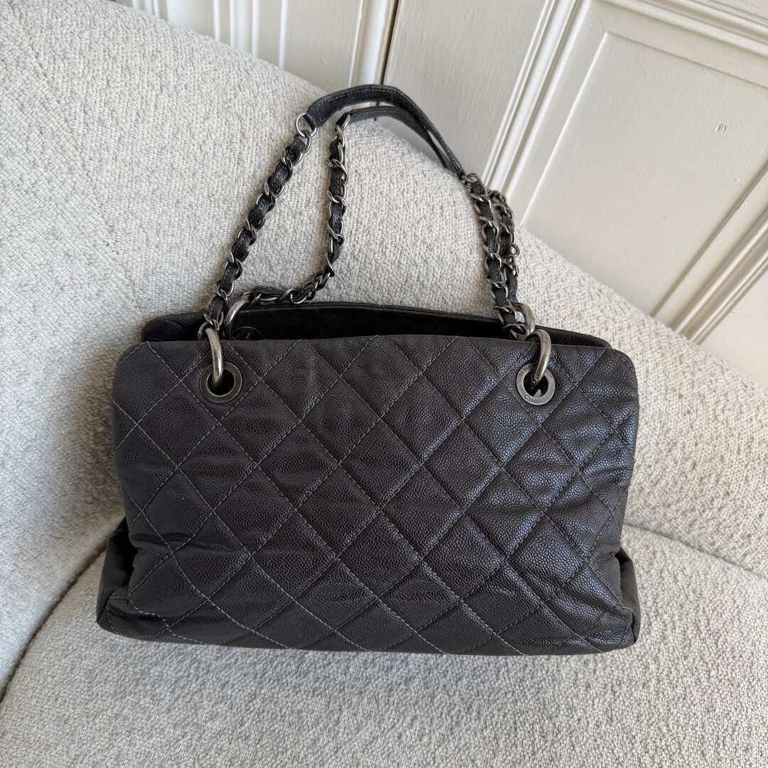 2013 Chanel Chic Shopping Caviar Black Leather Tote Bag