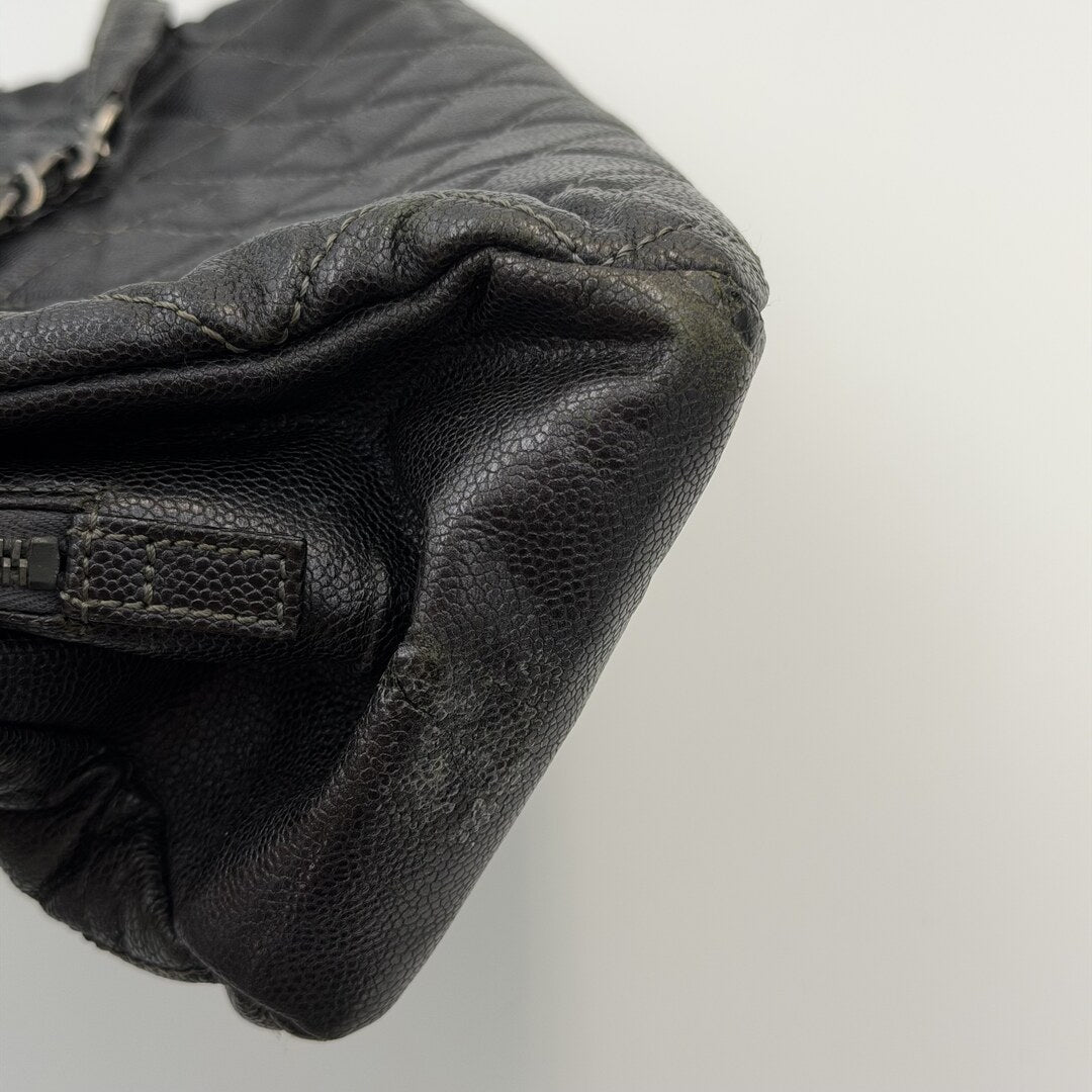 2013 Chanel Chic Shopping Caviar Black Leather Tote Bag