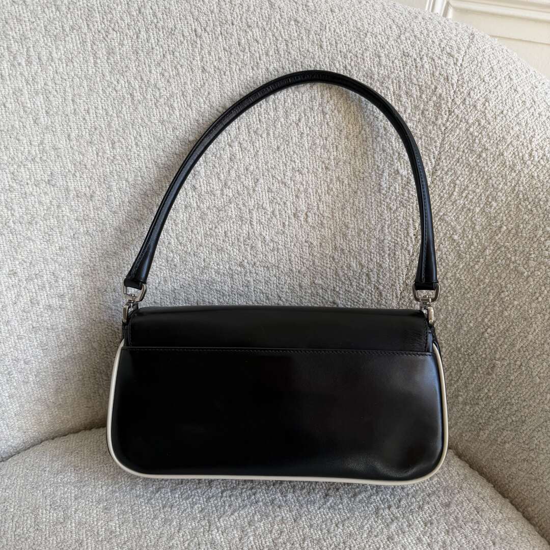 Prada Vitello Gym Black Leather Shoulder Bag