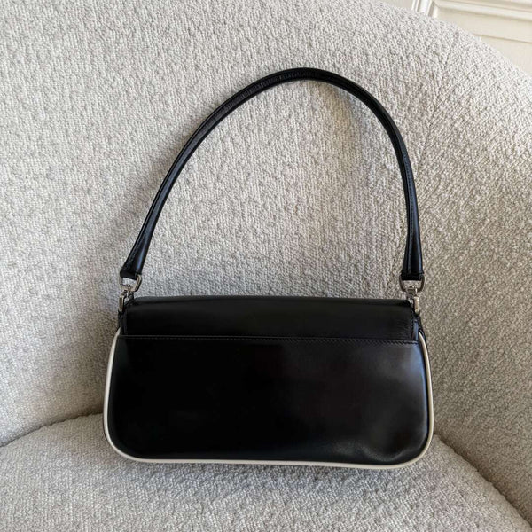 Prada Vitello Gym Black Leather Shoulder Bag