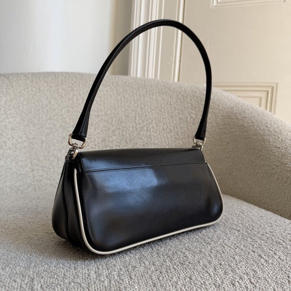Prada Vitello Gym Black Leather Shoulder Bag