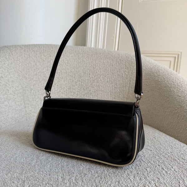 Prada Vitello Gym Black Leather Shoulder Bag