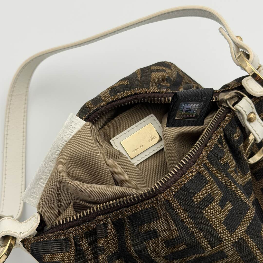 Fendi Zucca Chef White Mini Shoulder Bag