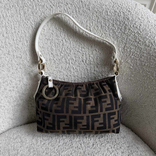 Fendi Zucca Chef White Mini Shoulder Bag