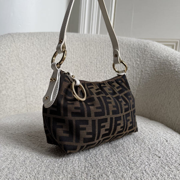 Fendi Zucca Chef White Mini Shoulder Bag
