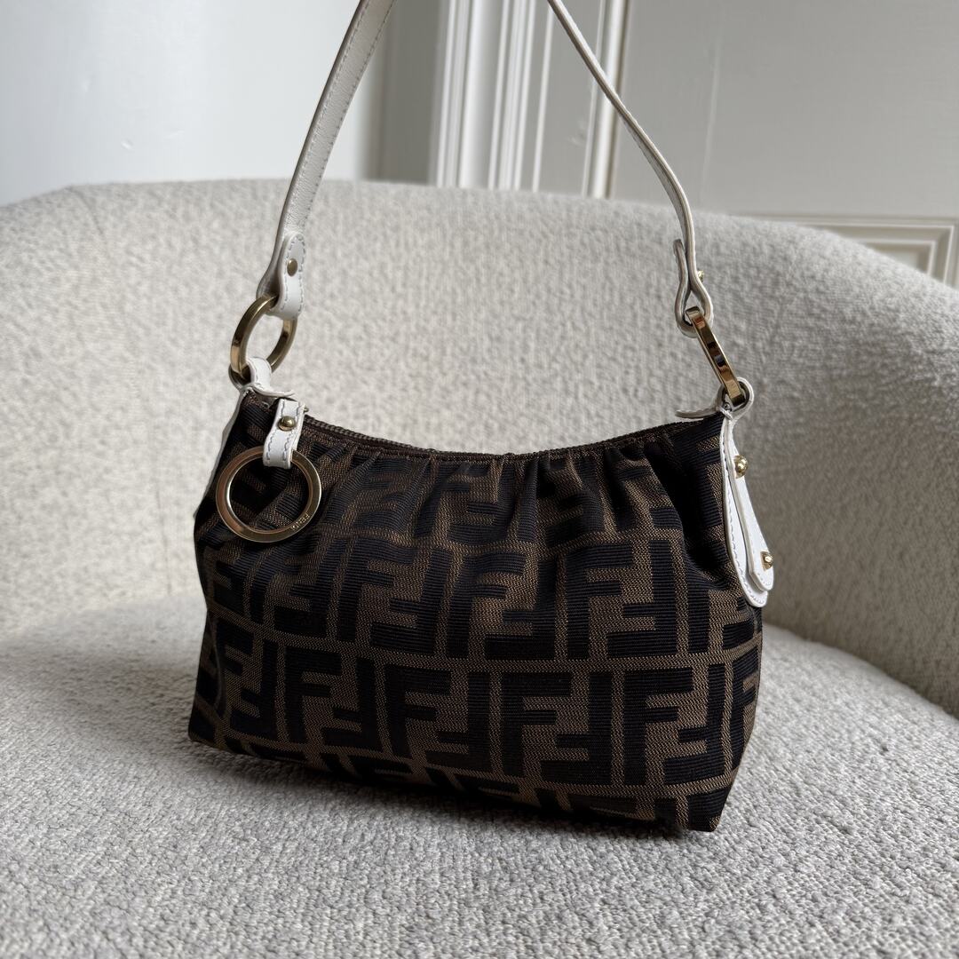 Fendi Zucca Chef White Mini Shoulder Bag