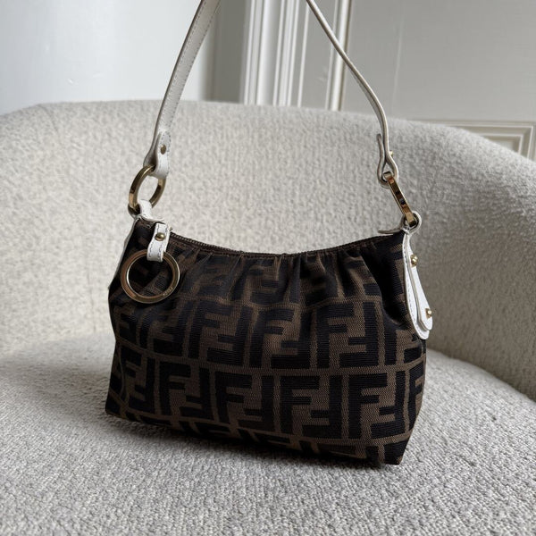 Fendi Zucca Chef White Mini Shoulder Bag