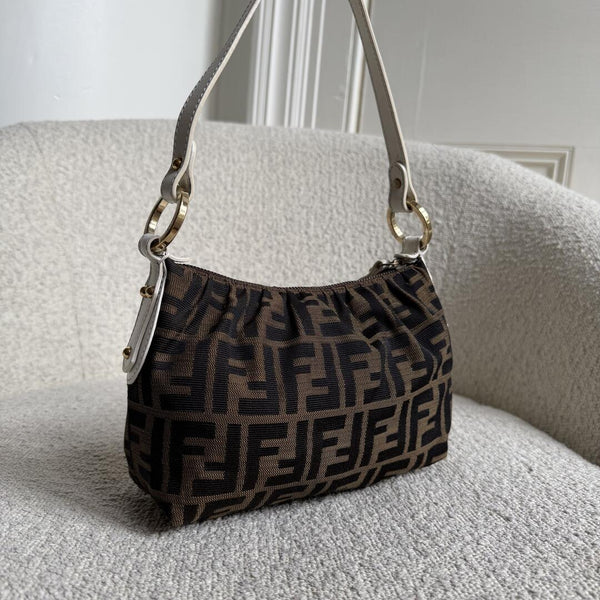Fendi Zucca Chef White Mini Shoulder Bag
