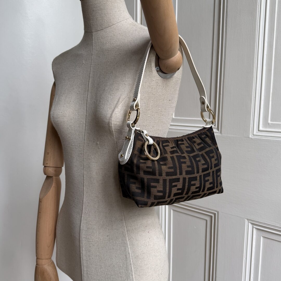 Fendi Zucca Chef White Mini Shoulder Bag
