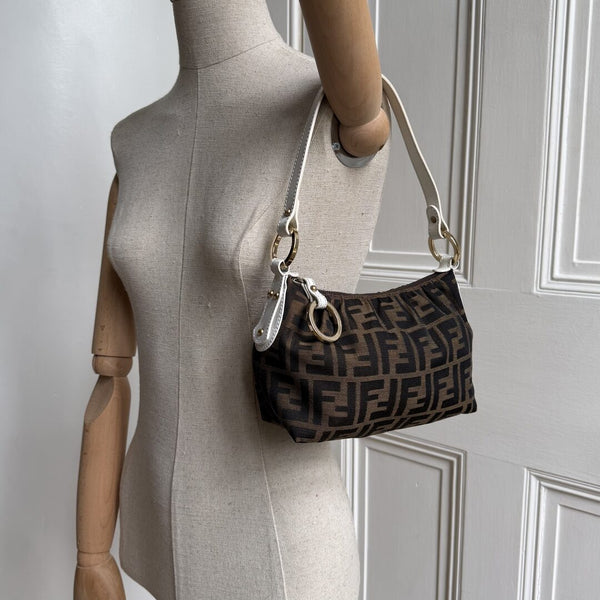 Fendi Zucca Chef White Mini Shoulder Bag