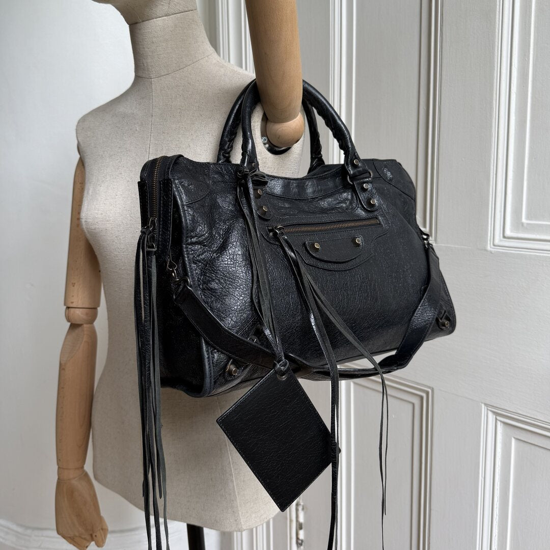 2016 Balenciaga The City Leather Black Bag
