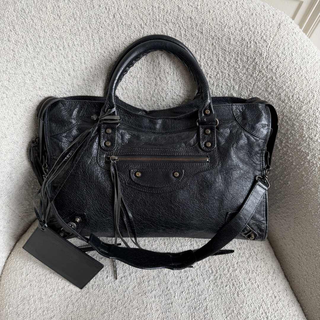 2016 Balenciaga The City Leather Black Bag