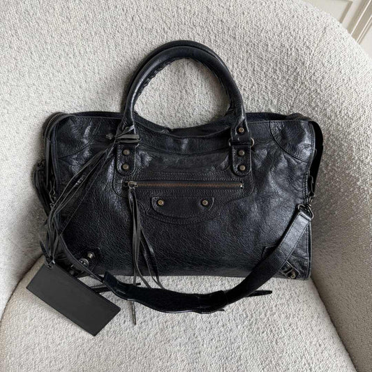 2016 Balenciaga The City Leather Black Bag