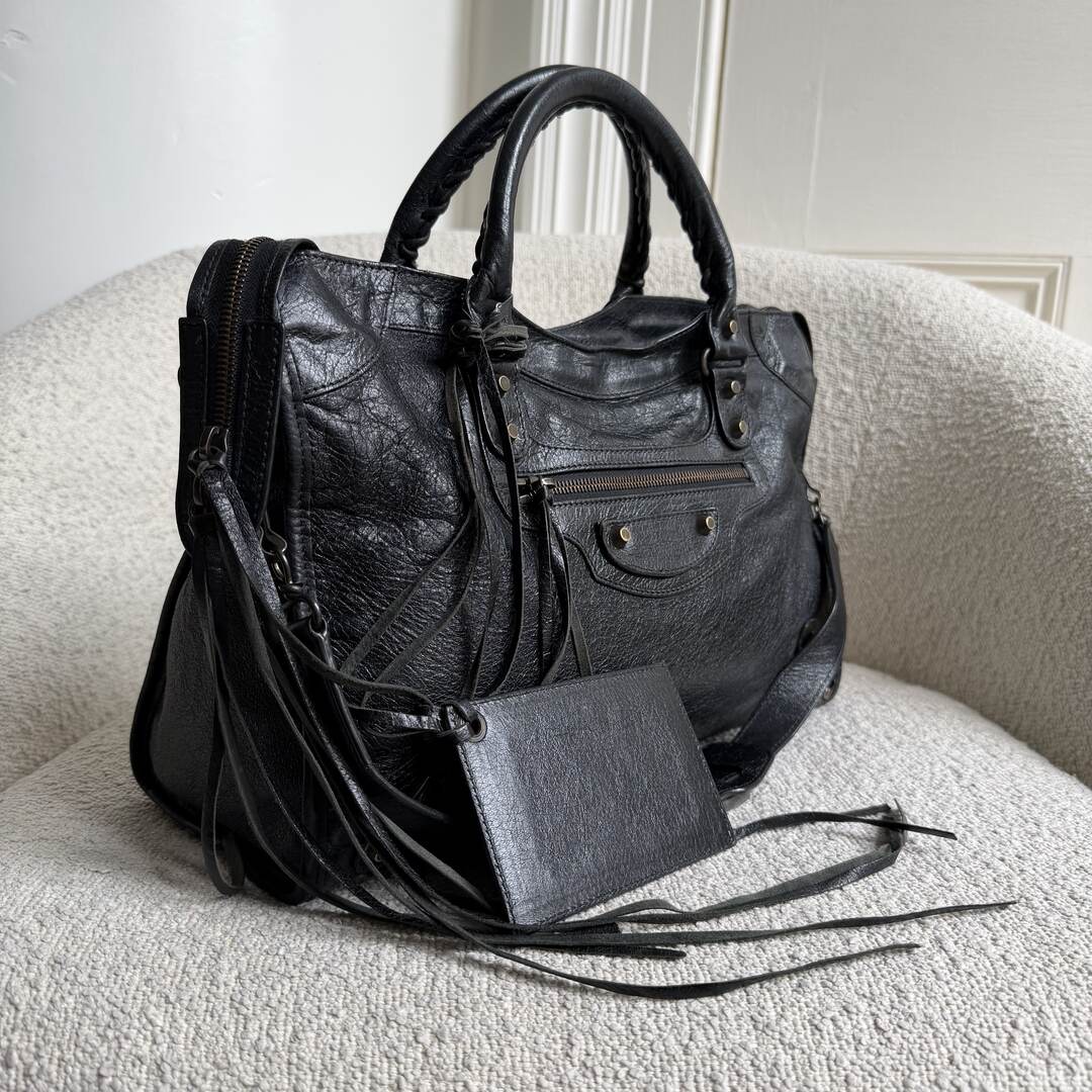 2016 Balenciaga The City Leather Black Bag