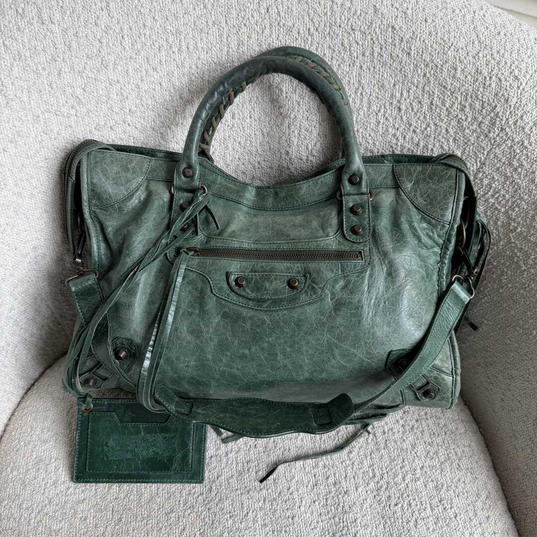 2006 Balenciaga The City Leather Green Bag
