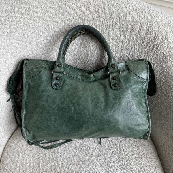 2006 Balenciaga The City Leather Green Bag
