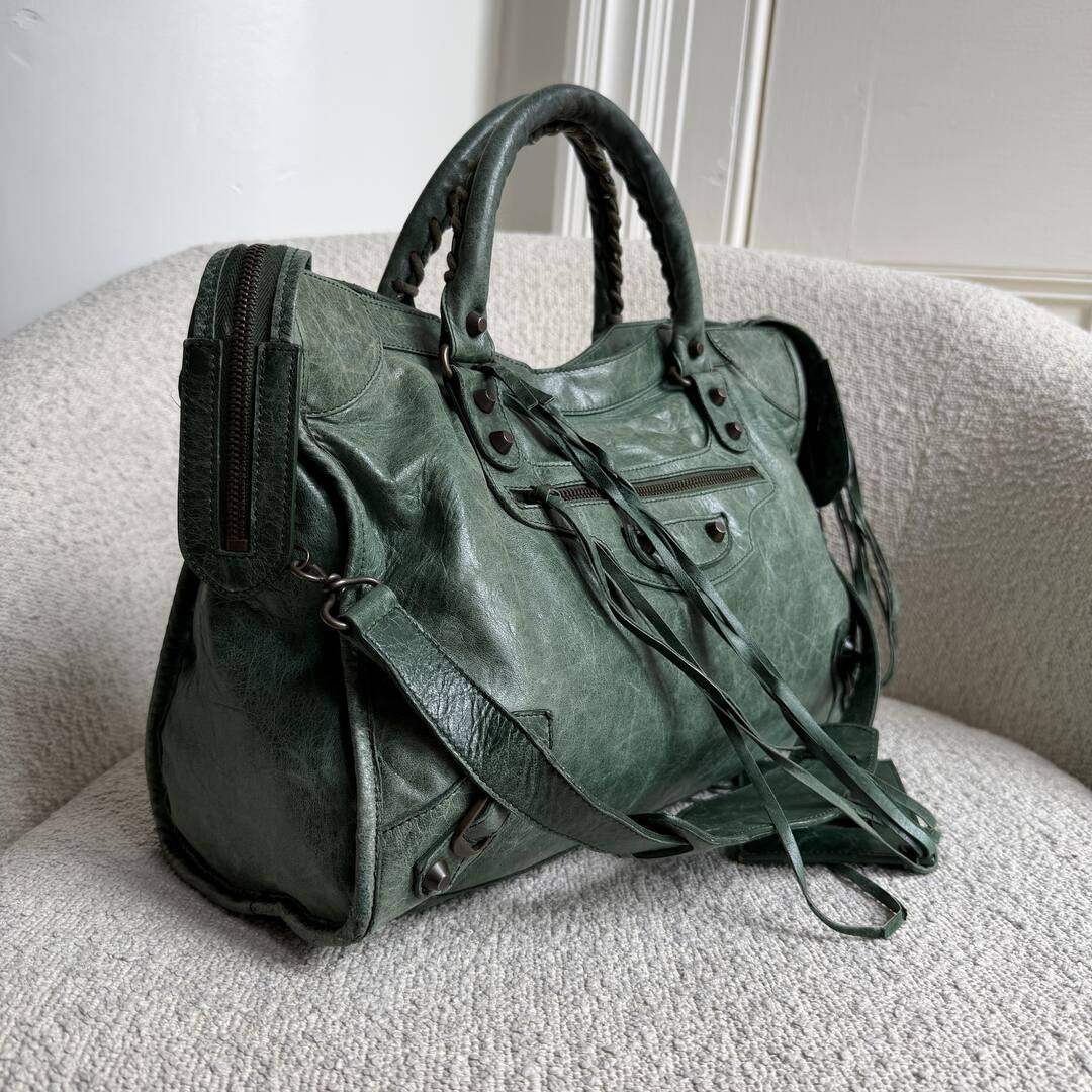 2006 Balenciaga The City Leather Green Bag