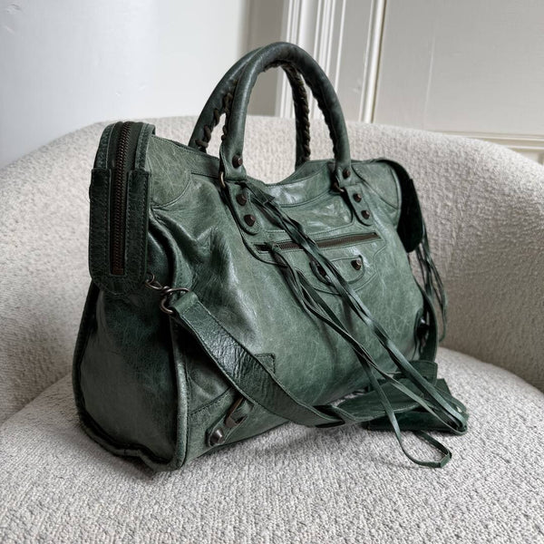 2006 Balenciaga The City Leather Green Bag