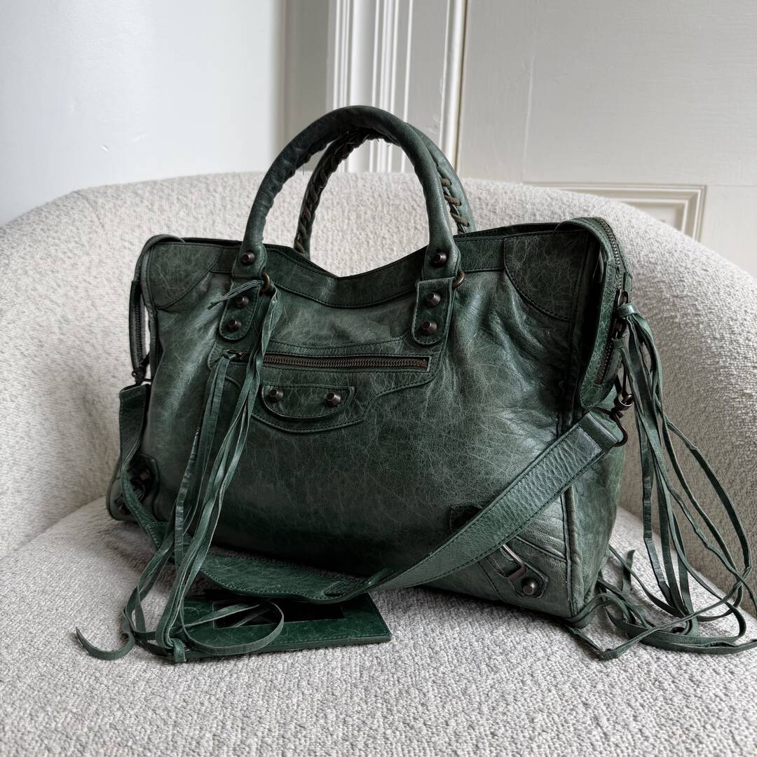 2006 Balenciaga The City Leather Green Bag
