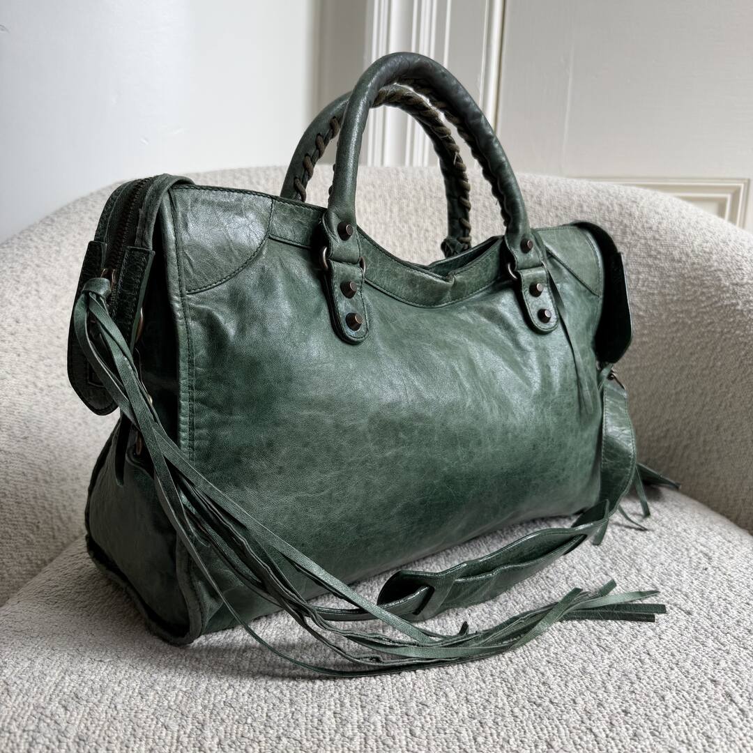 2006 Balenciaga The City Leather Green Bag