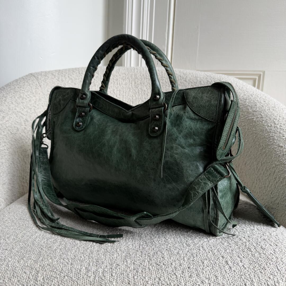 2006 Balenciaga The City Leather Green Bag