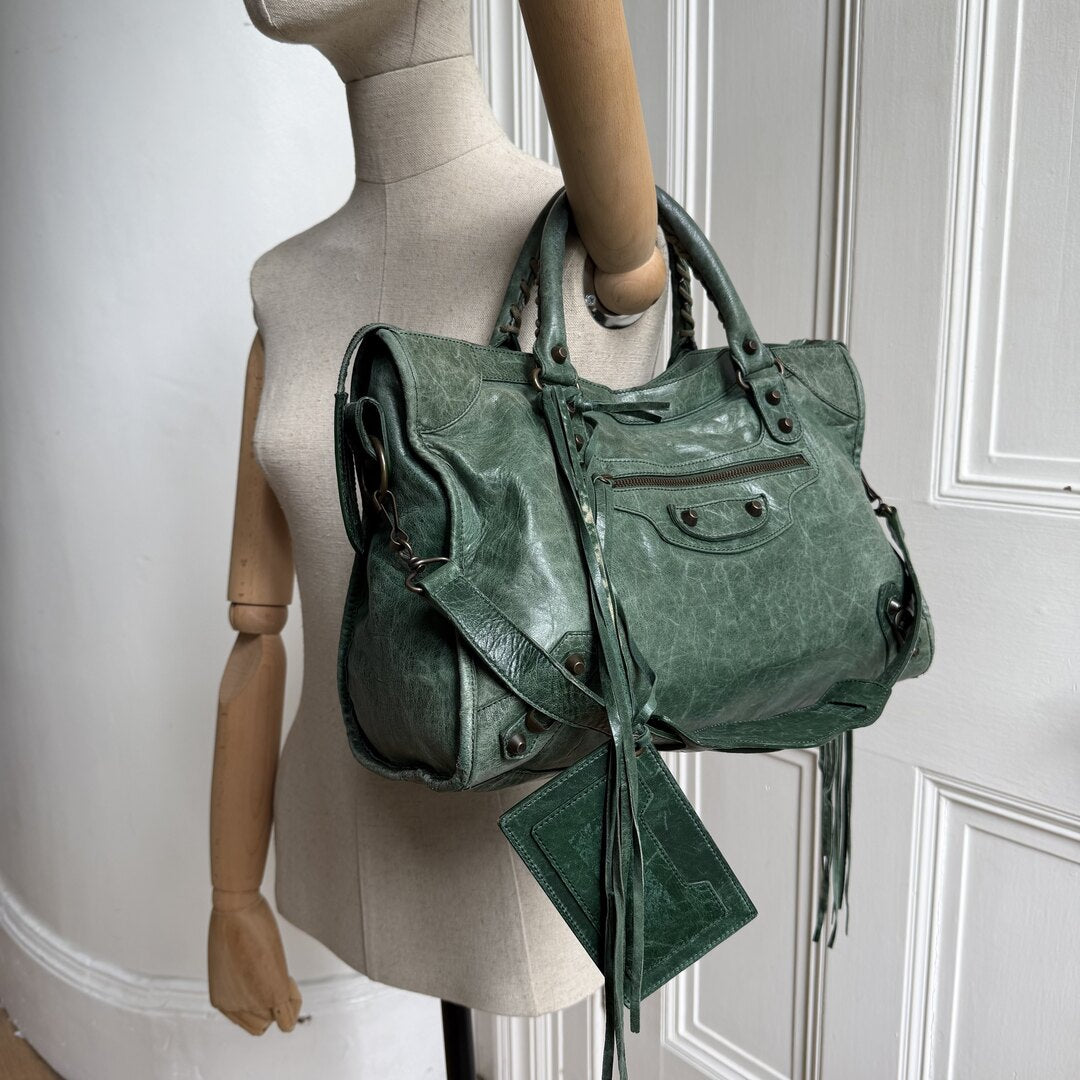 2006 Balenciaga The City Leather Green Bag