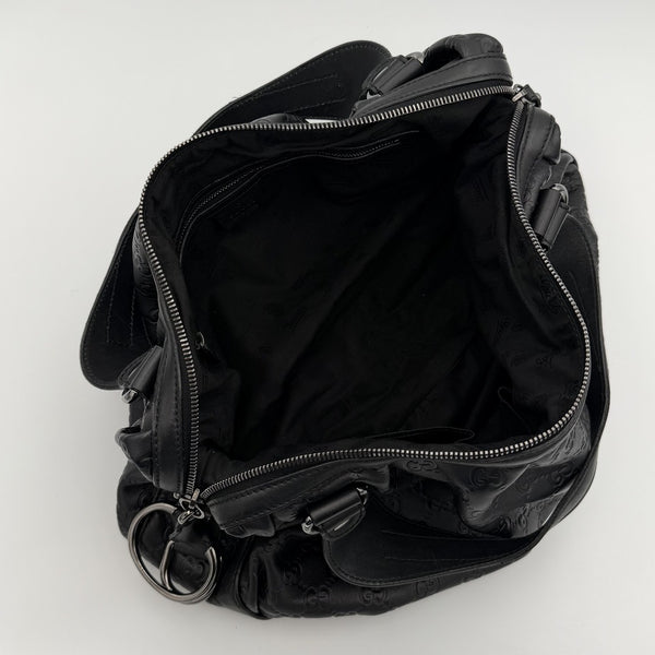 Gucci Guccissima Icon Bit Black Boston Bag
