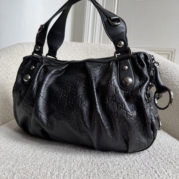 Gucci Guccissima Icon Bit Black Boston Bag