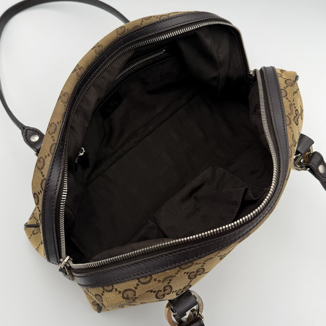 Gucci GG Canvas Twins Black Shoulder Bag