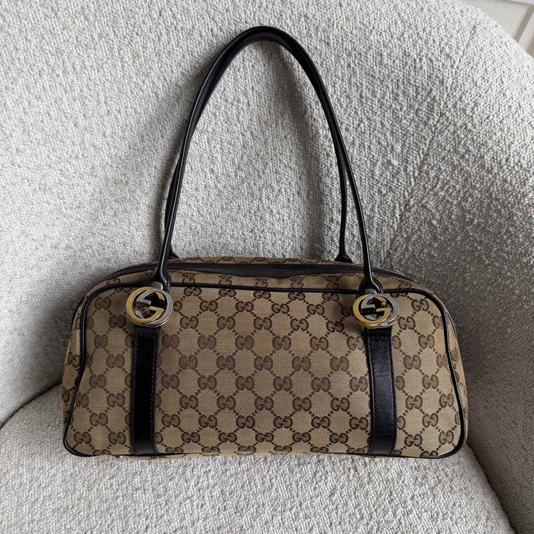 Gucci GG Canvas Twins Black Shoulder Bag