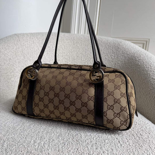 Gucci GG Canvas Twins Black Shoulder Bag