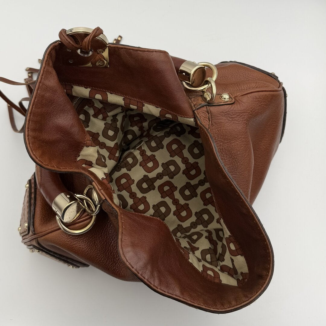 Gucci Indy Guccissima Brown Leather Shoulder Bag