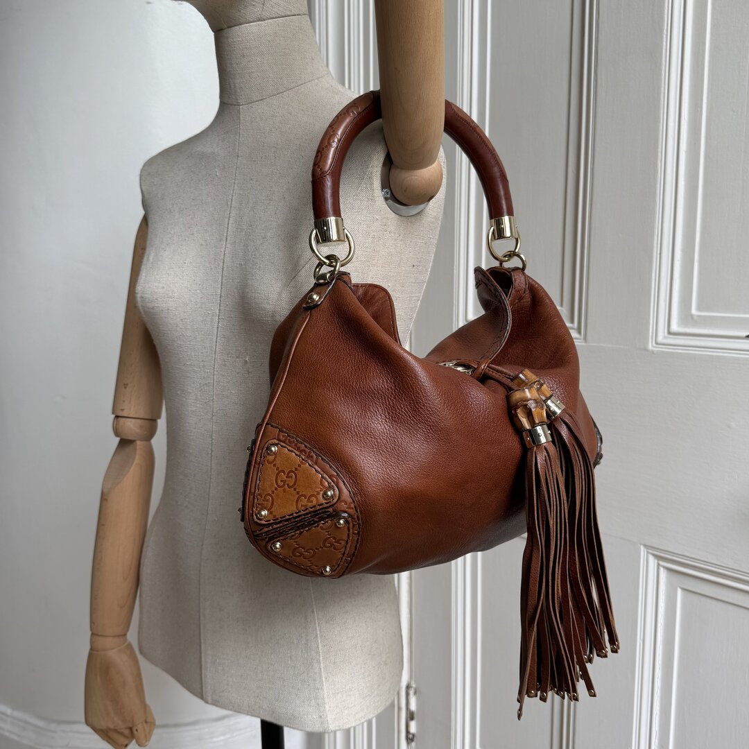 Gucci Indy Guccissima Brown Leather Shoulder Bag
