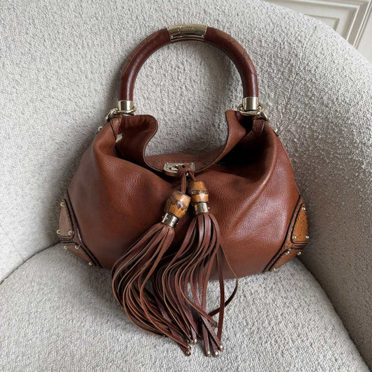 Gucci Indy Guccissima Brown Leather Shoulder Bag
