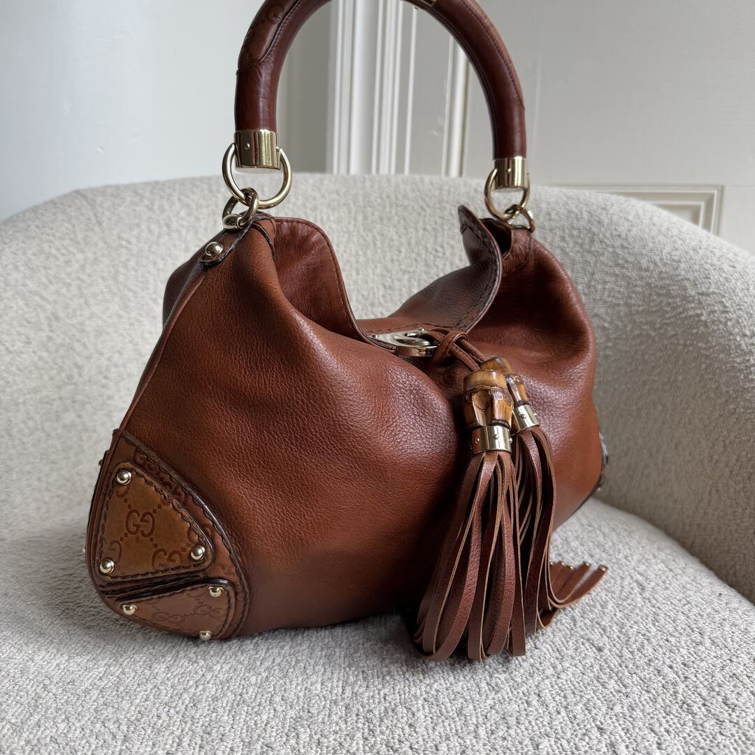 Gucci Indy Guccissima Brown Leather Shoulder Bag