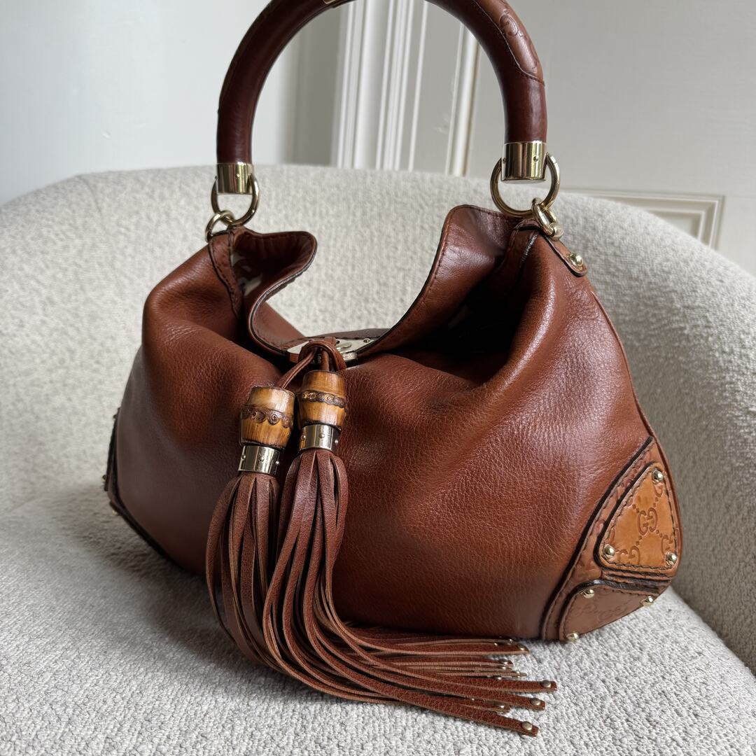 Gucci Indy Guccissima Brown Leather Shoulder Bag