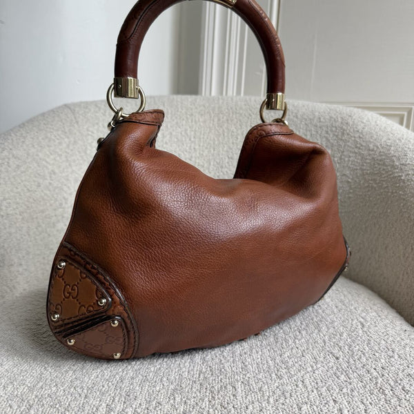 Gucci Indy Guccissima Brown Leather Shoulder Bag